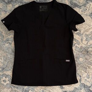 Figs Classic Black Scrub Top Casma 3 pocket Great Condition